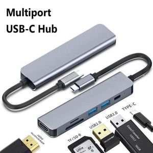 10in1 USB C HUB Type-C Splitter SD TF Gigabit Ethernet 4K HDMI för bärbar dator PC MacBook Air M1 iPad Multiport Adapter Dock Station