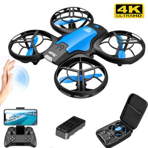 V8 Mini Drone 4K Yrke HD 1080p Wide Vinle Camera WiFi FPV RC DRON HEADE HEAKT DRONES Helikopter Kids Toys 4DRC 240517