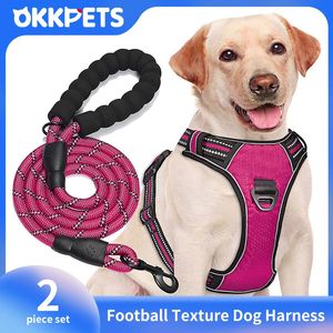 Okkpets harness harness k9 training draithabletective no prough rate hargound rase football texture dogs cats accessoires 240518