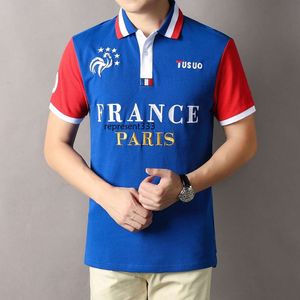 Polo Shirt Men na całym świecie super nowa super nowa koszula polo, fran francuska francuska, bawełniany haft, krótkie rękawy, kontrastujące kolory, swobodny sport