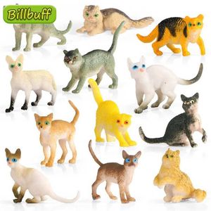 Новинка игры 12шт -моделирование семейства домашних животных Cats Solid Model