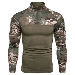 mens Camouflage Tactical Military Clothing Combat Shirt Assault long sleeve Tight T shirt Army Costume 240521