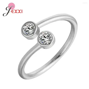 Cluster Rings Simple Design 925 Sterling Silver Round Open For Women Girls Wedding/Engagement Party Jewelry Fashion