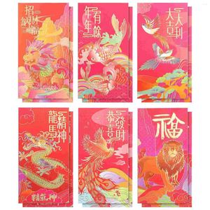 Presentförpackning kinesiska år röda kuvertfickor Lucky Money Bags Cartoon Hong Bao