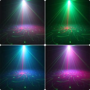 Eshiny laddningsbart batteri RG Laser 60 Mönster DJ Party Light Disco Projector RGB LED Bar Dance KTV Room Stage Effect USB F3N7