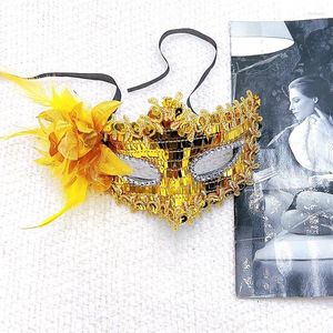 Party Supplies Masquerade Mask Women Venetian Ball Prom With Flower Half Face Lace Vintage For Mardi Gras Carnival Fancy Dress