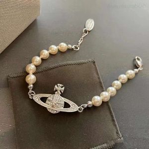 Classic Saturn Pearl Bracelet High Quality Diamond Inlaid Planet Pendant Net Red Simple Personalized Handicraft