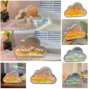 Lâmpadas de mesa Diy Cloud Tulips Night Light Growing LED ACESSÓRIO DE festa doméstica para festival em casa decoração de férias