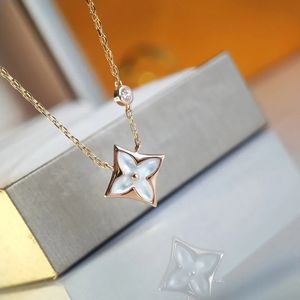 Diamanthalsband örhängen Set Womens Pendant Fashion Jewely Shell 18K Gold Chain Luxury Brand Gift With Boxv4
