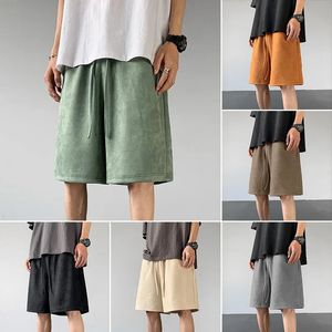 American Retro High Street Deerskin Velvet Shorts Men Sommer Punk Workwear Halbhose Unisex Gothic Casual Short Male Jognhose 240521