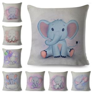 Travesseiro encantador cartoon elefante estojo para crianças sofá decoração de casa cofre capas de animais fofas capa de poliéster travesseiro 45x4