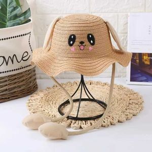 CAPS HATS Rabbit Ears Sunshine Straw Hat Childrens Sun Summer Mobile Rabbit Rollspelar Party Holiday D240521