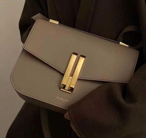 Evening Bags Demellier British minority Tofu Bag Women039s 2022 new fashion leather one shoulder cross body small square bag df2650253