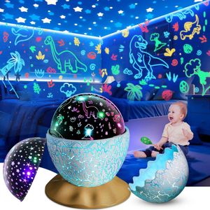 2-in-1 Dinosaur Star Projector Night Light for Kids Boys and Girls Gift Basket