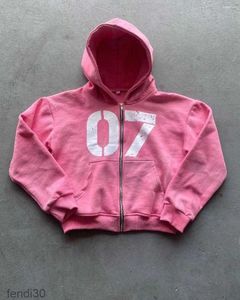 Herren Hoodies Harajuku Pink Grunge Übergroße Sweatshirt Reißverschluss Up Hoodie Männer Goth Y2k Tops Streetwear Kleidung 9brj 9brj