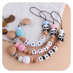 PACIFIER HOLDER CLIPS# PERSONISERAD NAMN FÖR BABY PACIFIER CLIP DIY Virtual Pacifier Bracket Clip Chain Panda Cartoon Silicone Pacifier Baby Pacifier D240521