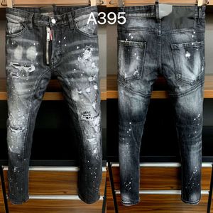A395 Zipper Decoração Splicing Calças jeans masculinas com jeans de perna pequena branca de solo secundário, tendência transfronteiriça na Europa e América 693