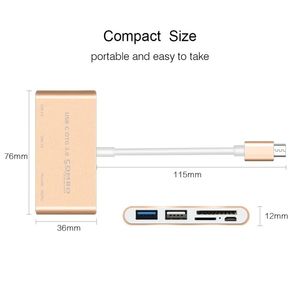 2024 USB 3.1 Type C To USB 3.0 Hub SD TF Remement Card Reader OTG Adapter USB Тип C в USB 3.0 Hub для телефона Carfor SD TF Card Reader