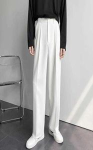 Proste szerokopasmowe garnitury Mens Jumn Casual Spoders Office Busiess Man Sukienka Spodnie luźne koreańskie eleganckie eleganckie białe y04821203