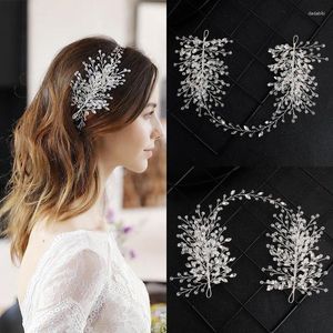 Направления ручной хрустальной свадебной повязки с серебряным цветом свадебные женские аксессуары длинные волосы вечеринка принцесса головы виноградные лозы