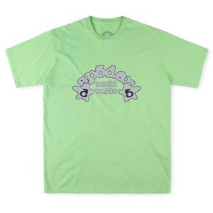 55555 Дизайнер Tee Sp5ders Tshirt футболки высококачественные модные бренд Mint Green Litter Printed Top Top Top Trend Wersatile