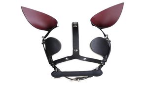 Maschera di attrezzatura per attrezzatura per attrezzatura per la testa di bondage in pelle di mucca genuina per club di ruolo per cani da gioco da gioco da ragazzi sesso sesso sesso 7127108