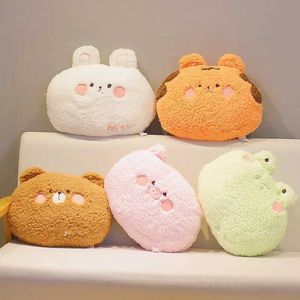 Plush Cushions 35cm kaii Animal Teddy Bear Rabbit Frog Tiger Pig Plush Toys Cartoon Stuffed Soft Pillow Back Sofa Cushion for Girls Kids