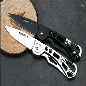 Gratis frakt utomhus fällkniv rostfritt stål fruktkniv EDC Portable Keychain Folding Knife Multifunction Pocket Knife