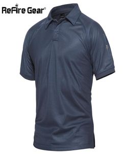Refire Gear Men Military Polo Shirt oddychający armia walka taktyczna Polo Mężczyzna Blue Szybkie suche koszule z krótkim rękawem S5XL Q8703678
