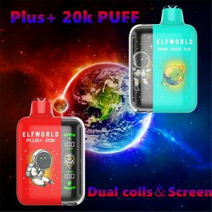 Elff World Plus+ Puff 20k одноразовые ваповые коробки Bang Crystal Geek Vaper Desechables 25K Puff 20000 5% 2% 22ml Puffs Puffs Puffs Бар Печка банано