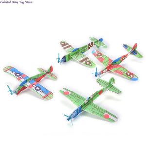 Aircraft Modle 12 pieces/set DIY assembled flap flying childrens kite paper airplane model imitating bird airplane toy s2452022