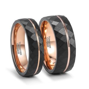 468 mm Breite benutzerdefinierte Vintage -Ring -Wolfram -Verlobungsband für Frau Mann Blackrose Gold Zwei Töne können die Größe 414 240514 generieren