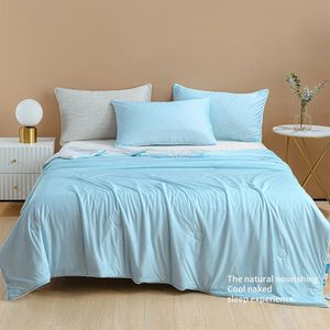 Class A Summer Air Conditioning Quilt Bedding Couple Bedspread Sheets Cooling Comforter Thin Ice Silk Blanket Bed Duvets 240514