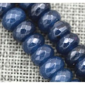 Bangle 1pcs Natural 6x10mm Facetado Azul escuro Sapphire Abacus Gems Loose Beads 15 '' '