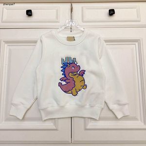 Topp baby hoodie långärmad barn pullover storlek 100-150 barn designer kläder färgade dinosauri mönster flickor pojkar tröja 24mar