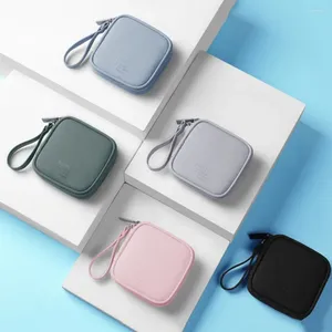 Storage Bags Fashion Portable Headset Box PU USB Data Cable Bag Earphone Case Travel Headphone Cover