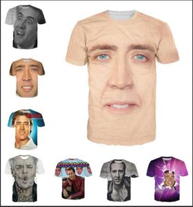 Roupas de moda O gigante explodiu o rosto de Nicolas Cage Casual Tshirt Mulheres Menino 3D camiseta harajuku camiseta de verão tops1448905