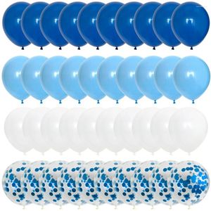 Decorazione per feste 40 pezzi di palloncini bianchi blu profondi set di cotetti metallici per bambini di compleanno di compleanno per bambini