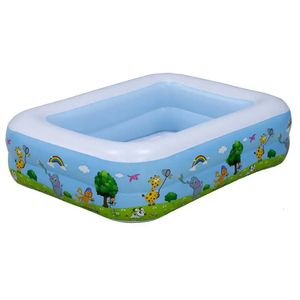 Inflatable Pool For Kids Foldable Square Blow Up Thickened Water Party SpaceSaving Swimming 240521