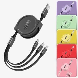 Multi USB Charger Cables Retractable Universal 3 in 1 Multiple Charging Cord Adapter/Android/Type C