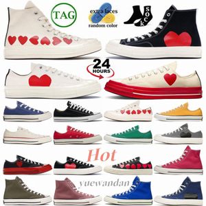 Sneaker shoes sneaker canvas shoe 70s Hi big eyes OX school Chuck Hearts Black White Multi-Heart Milk Red Midsole Grey Blue Quartz 70 saD70#