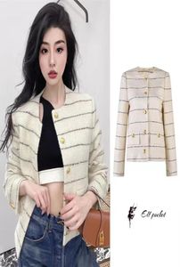 CEL2022 new womens striped tweed coat autumn and winter jacket coat plus size womens coat Mothers Day gift shirt Valentines Day bi7015010