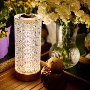 Table Lamps Modern Luxury Crystal Lamp Dimming Rechargeable Bedside LED Reading For Living Room Study Desk Light