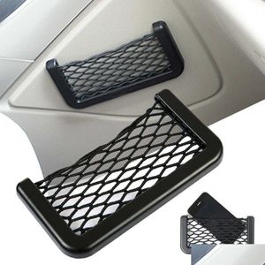 Organizador de carros lateral lateral de armazenamento de armazenamento saco de barbante de malha de bolso para carteira por telefone entrega rápida gota mobiles motocicl motor dhjvc