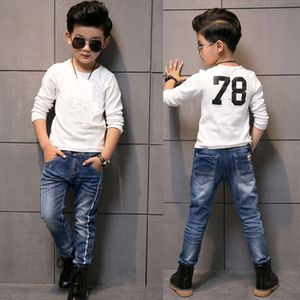 Kids Boys Spring Clothes Children Denim Clothing Long Pants Baby Boy Casual Trousers Lihgt Color Stertch Jeans