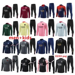 21 22 23 24 25 PSGEs MBAPPE soccer jersey tracksuit 2024 2025 Classic style Paris Training Suit Half pull Long sleeve SERGIO RAMOS VERRATTI ICARDI adult kids football