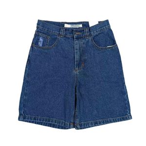 Herren -Shorts Harajuku Streetwear Polar Big Boy Dunkelblau Jean Y2K Hip Hop Cartoon Grafik Stickerei Baggy Denim Gym Männer Männer