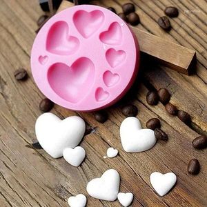 Baking Moulds Household Handmade DIY Colorful Sweet Heart Chocolate Candy Paste Cake Decorating Tools Loving Shape Silicone Fondant Mold