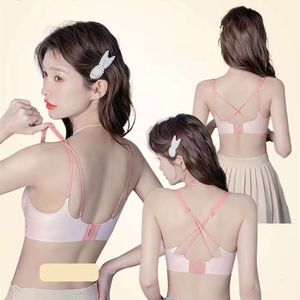 Bellissimo mutande senza cuciture ragazze piccoli petto raccolti senza anello in acciaio per chiudere il reggiseno sportivo thin di latte