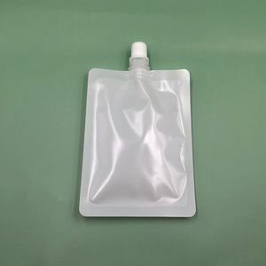 Disposable White Drinking Pouches, Suction Nozzle Bag, Milk Tea Beverage Juice Bag, Environmental Liquid Bag J98